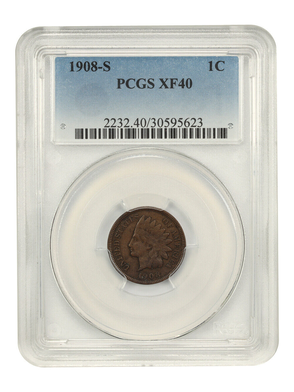 1908-S 1C PCGS XF40