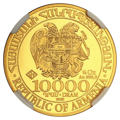 Armenia: 2020LEV 10,000 Gold Dram NGC MS70 (Noah's Ark) - Other