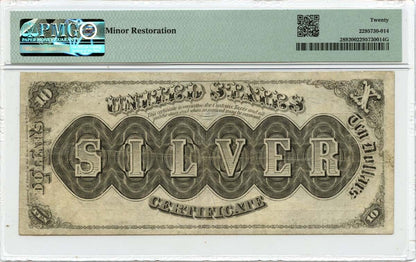 1880 $10 Silver Certificate Large Brown Seal Fr# 289 PMG VF20