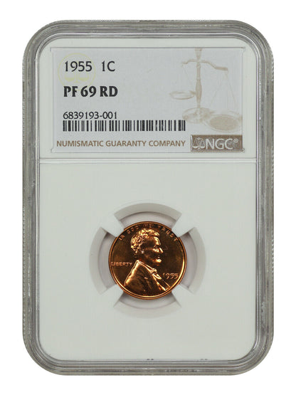 1955 1C NGC PR69RD - Lincoln Cent (Wheat Reverse)