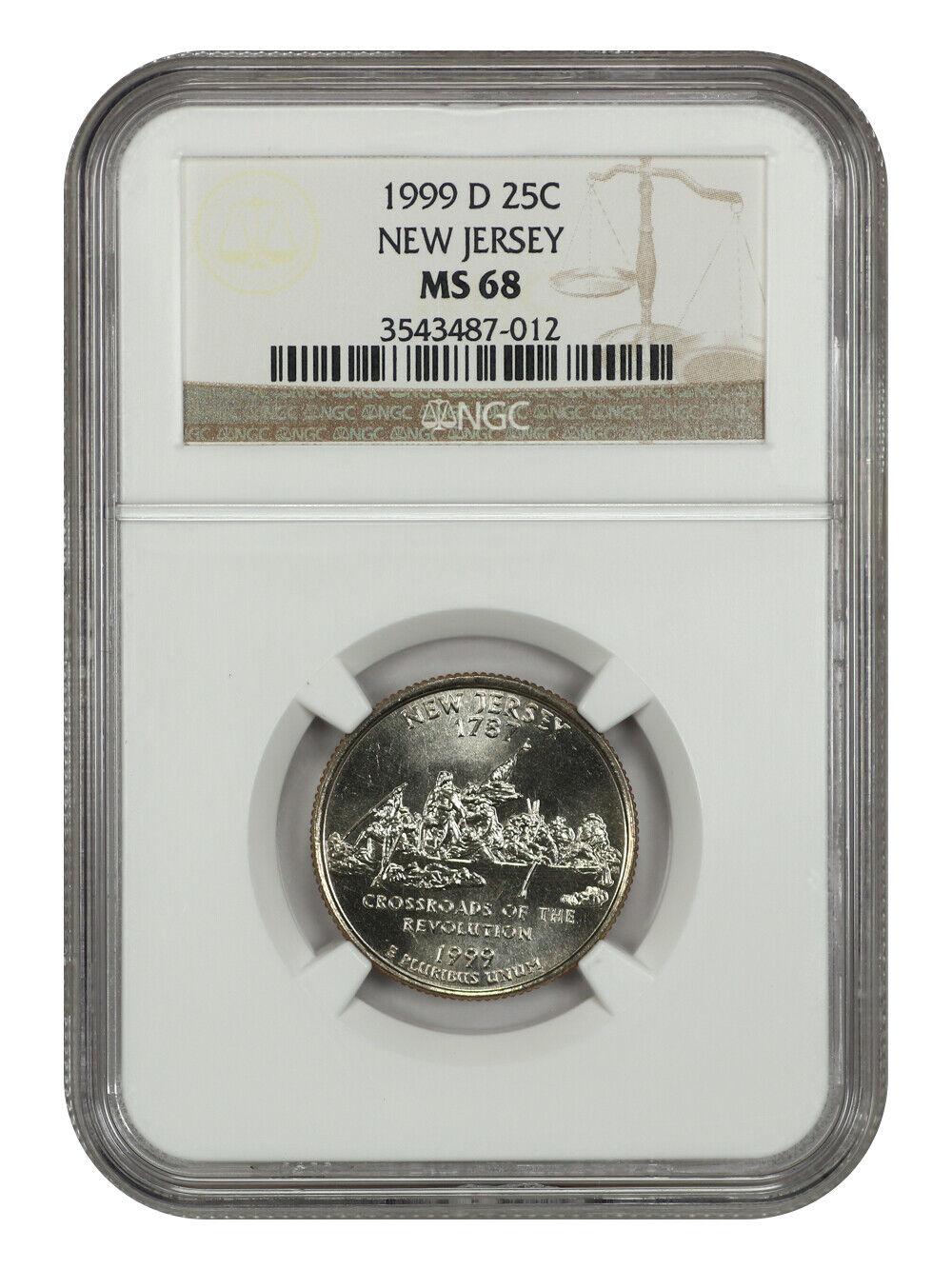 1999-D 25C New Jersey NGC MS68 - Washington 50 States Quarters