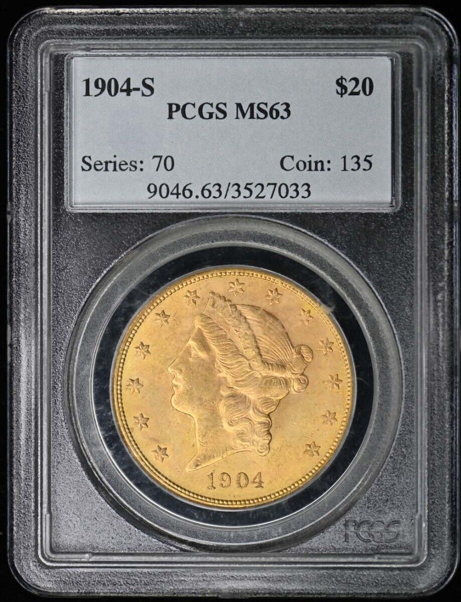 1904-S $20 Liberty Head Double Eagle PCGS MS63