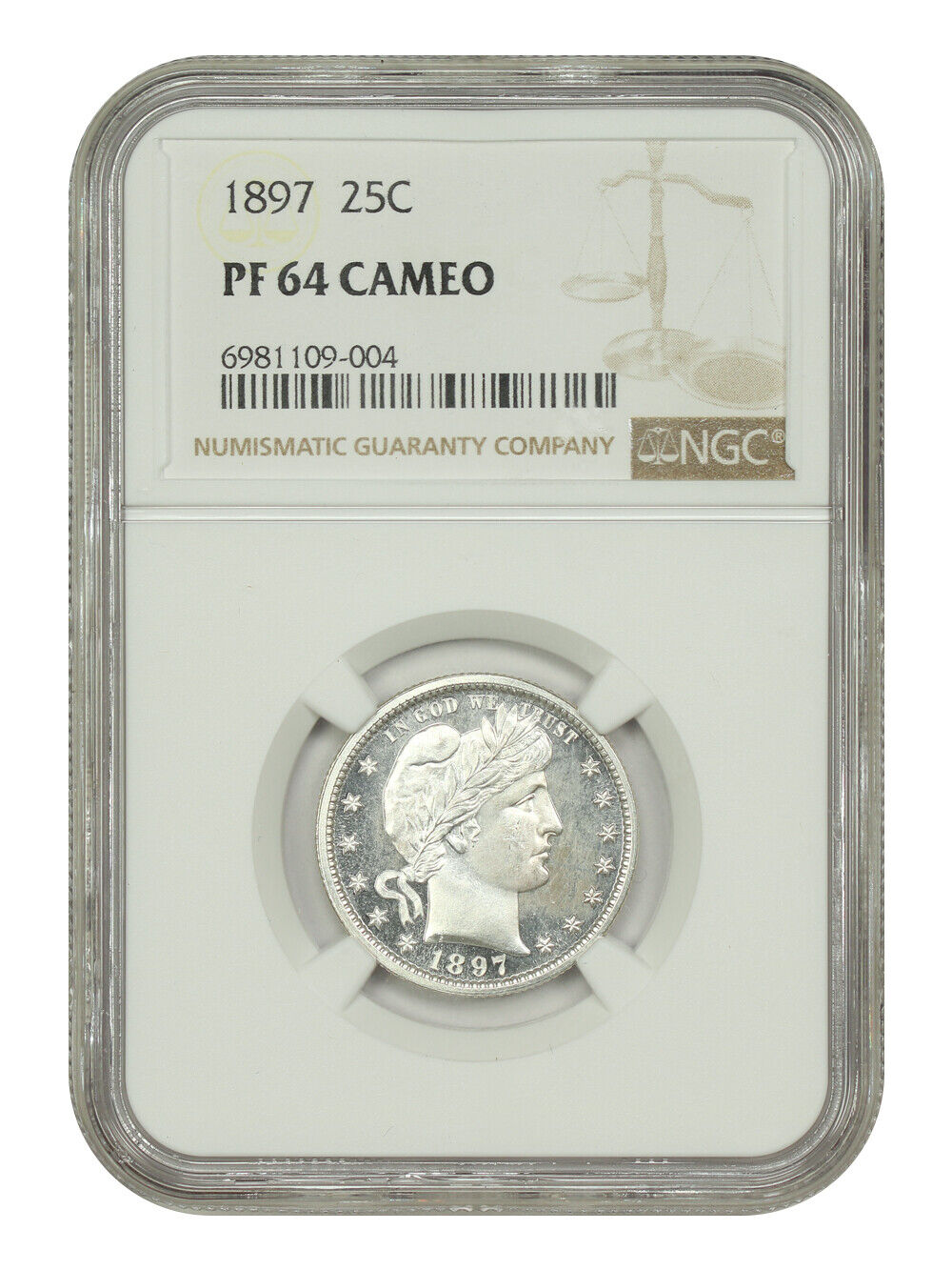 1897 25C NGC PR64CAM - Barber Quarter