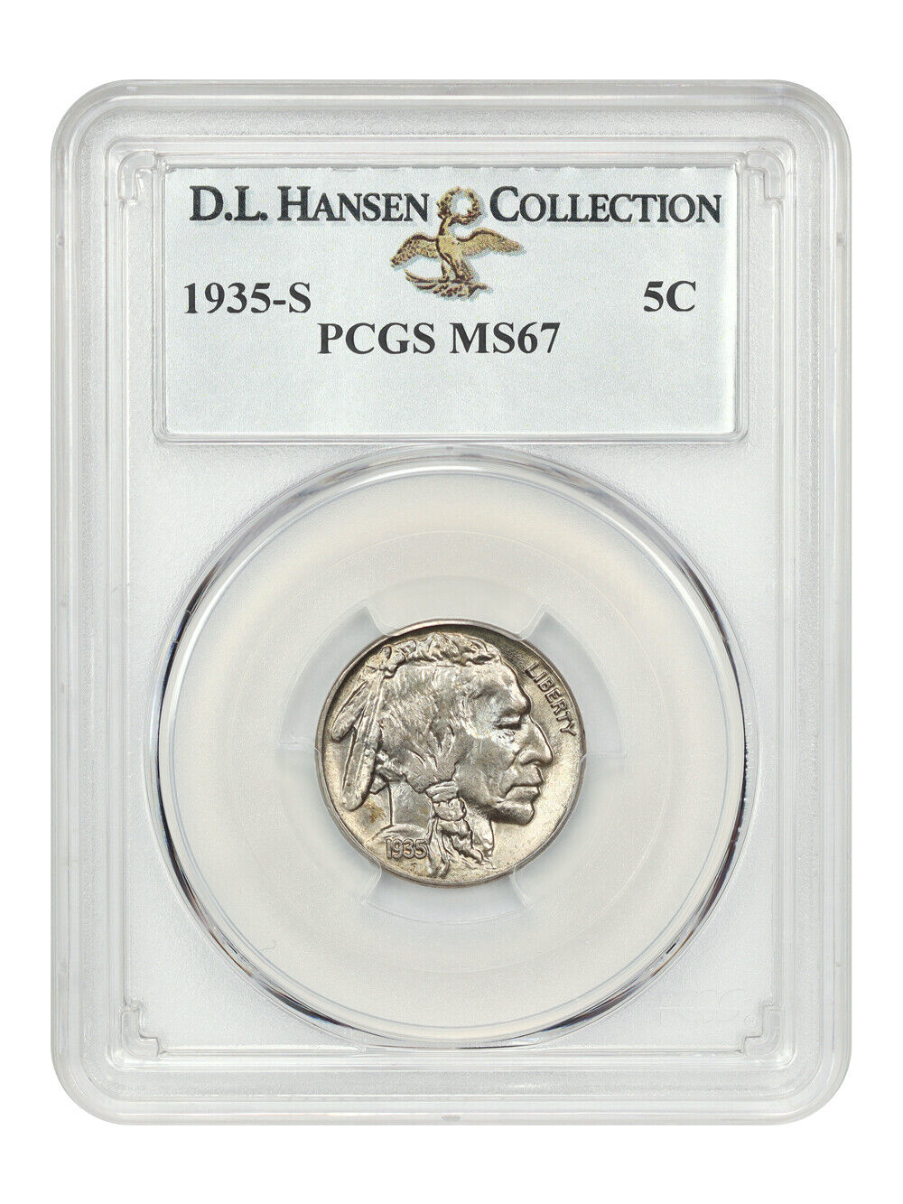 1935-S 5C PCGS MS67 ex: D.L. Hansen