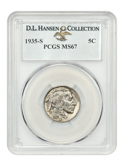 1935-S 5C PCGS MS67 ex: D.L. Hansen