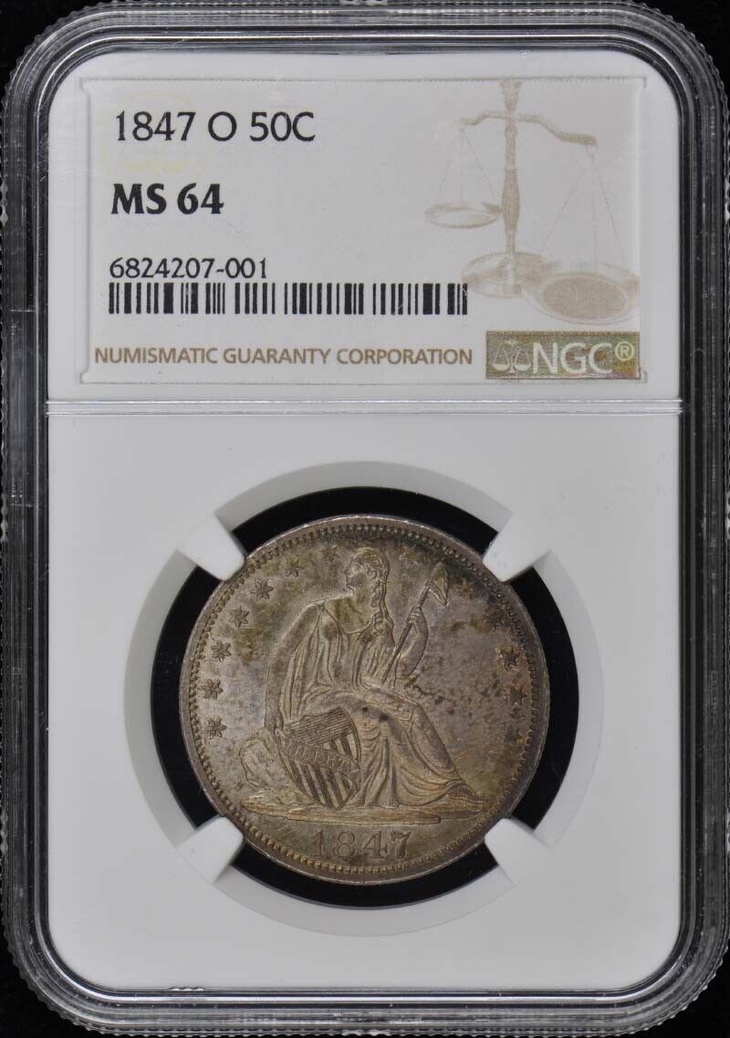 1847-O Seated Liberty Half Dollar - No Motto 50C NGC MS64