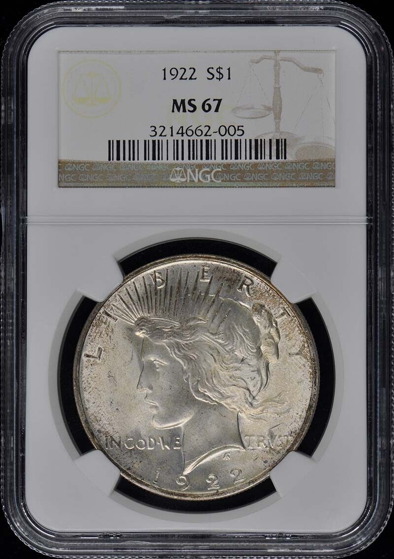 1922 Peace Dollar S$1 NGC MS67