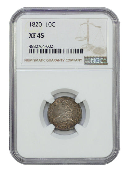 1820 10C NGC XF45 - Capped Bust Dime