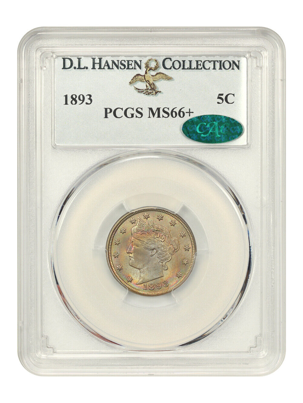 1893 5c PCGS/CAC MS66+ ex: D.L. Hansen