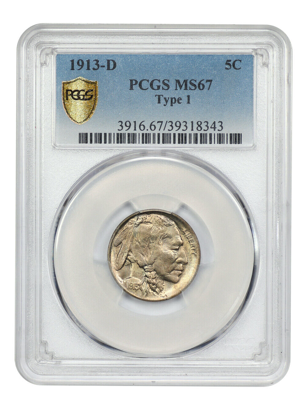 1913-D 5C Type 1 PCGS MS67