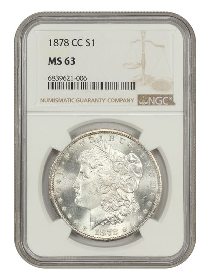 1878-CC $1 NGC MS63 - Morgan Dollar - Popular First-Year Carson City Morgan