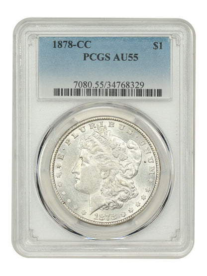 1878-CC $1 PCGS AU55 - Morgan Dollar - Popular First-Year Carson City Morgan