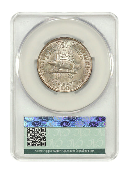 1936 50C Wisconsin CACG MS65 - Classic Silver Commemorative - Lustrous Gem