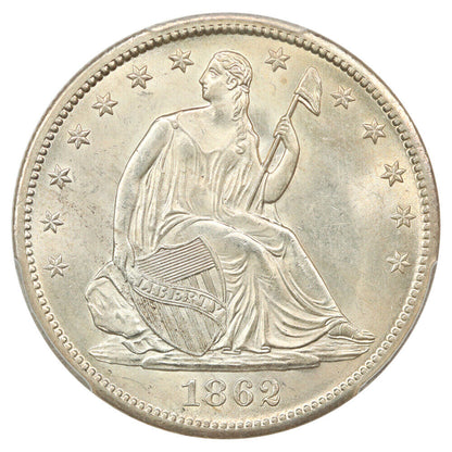 1862-S 50C PCGS MS65 ex: D.L. Hansen