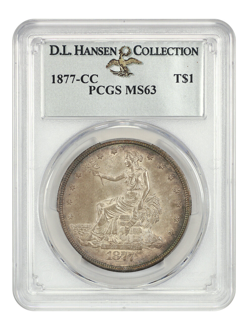 1877-CC Trade $1 PCGS MS63 ex: D.L. Hansen