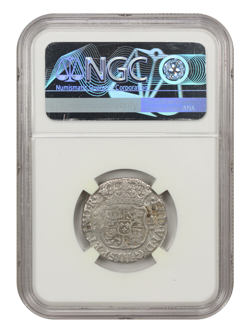 Spain: Colonial 2 Reales NGC Genuine (El Cazador)