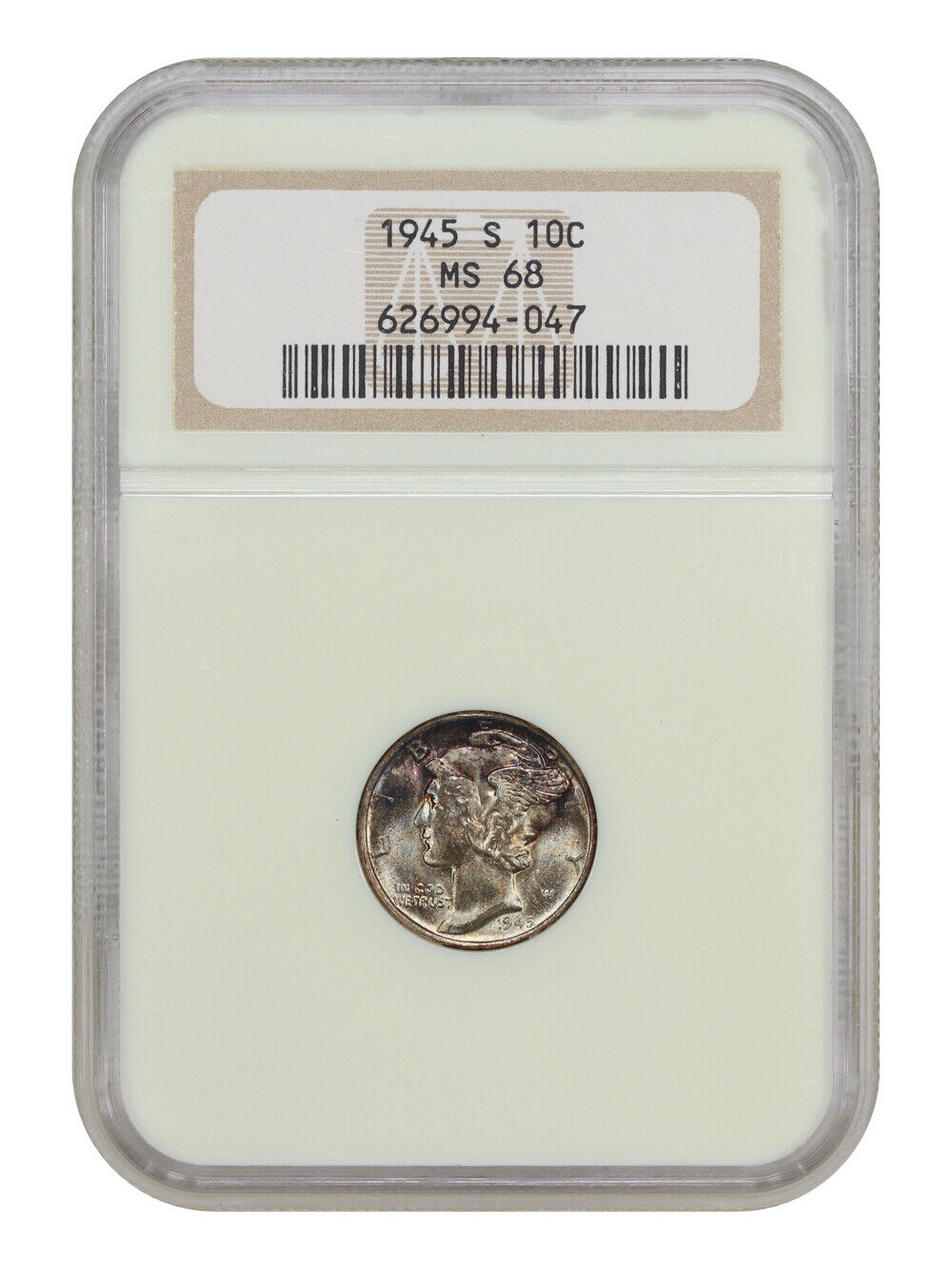 1945-S 10C NGC MS68 - Mercury Dime