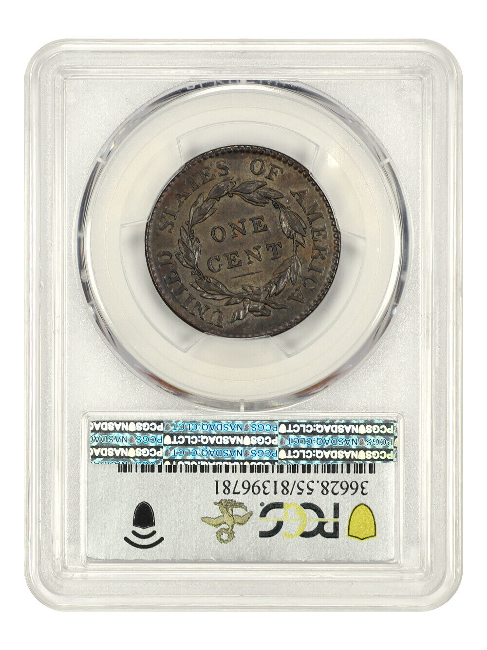 1818 1c PCGS/CAC AU55 (N-10) ex: D.L. Hansen