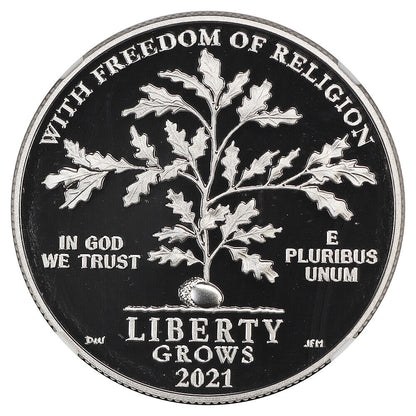 2021-W $100 Freedom of Religion NGC PR70DCAM - $100 Platinum Eagles