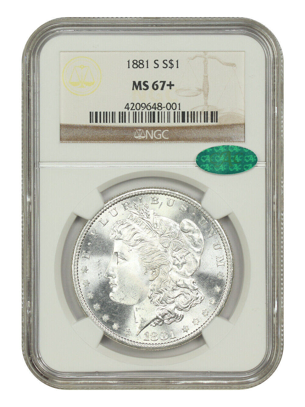 1881-S $1 NGC/CAC MS67+ - Morgan Dollar