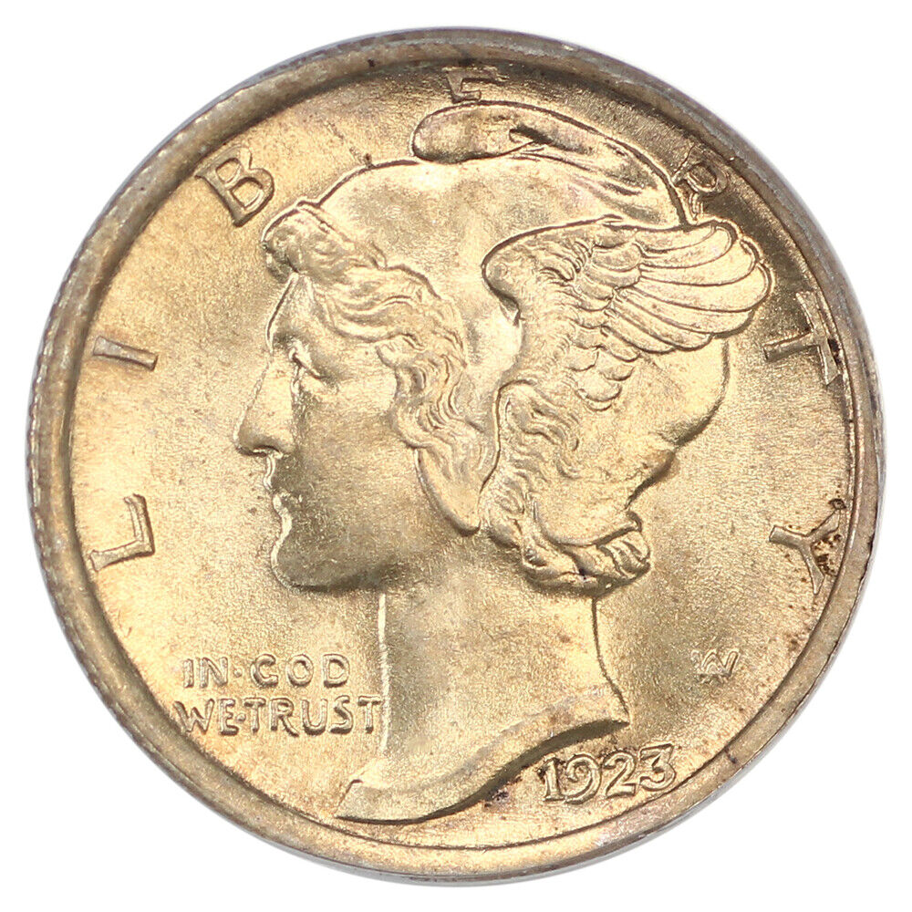 1923 10C PCGS MS65FB - Mercury Dime