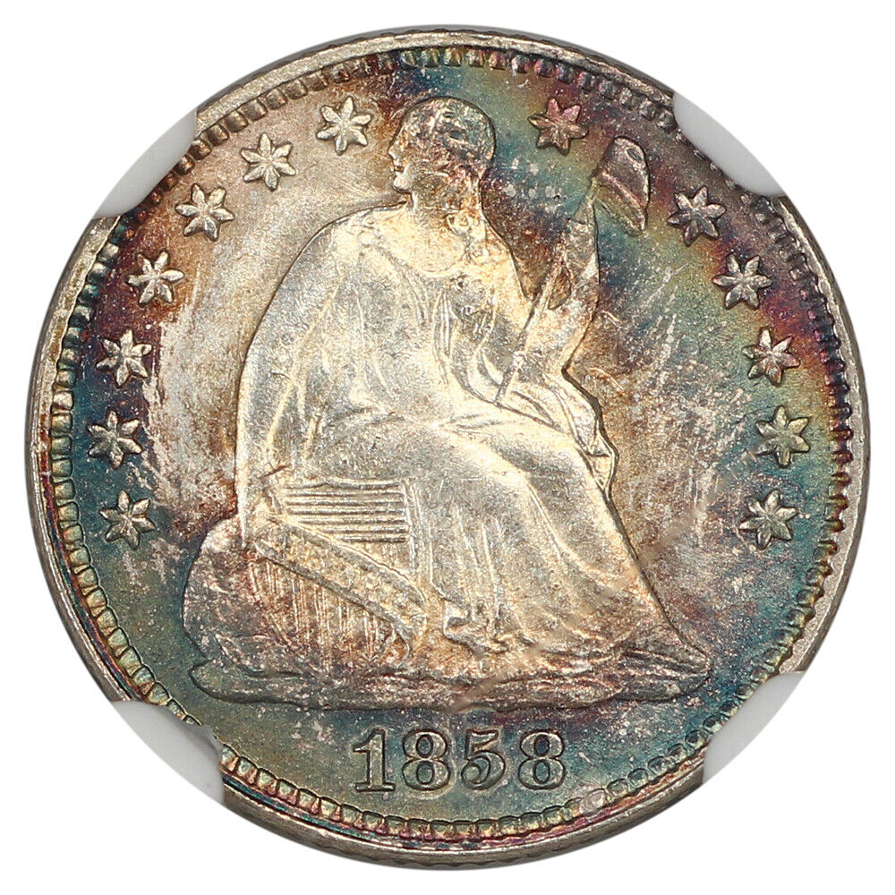 1858 H10C NGC MS66 - Liberty Seated Half Dime