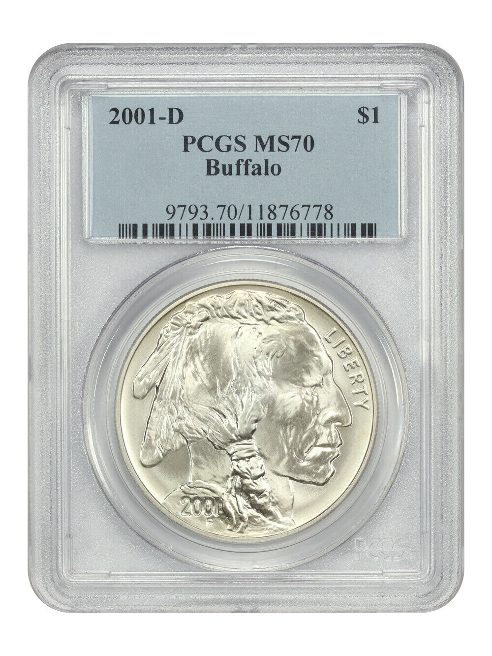 2001-D $1 Buffalo PCGS MS70 - $1 (Silver)