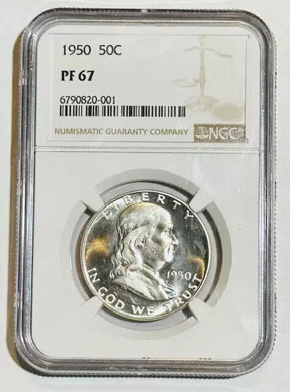 1950 P Franklin Half Dollar NGC PF-67 PROOF