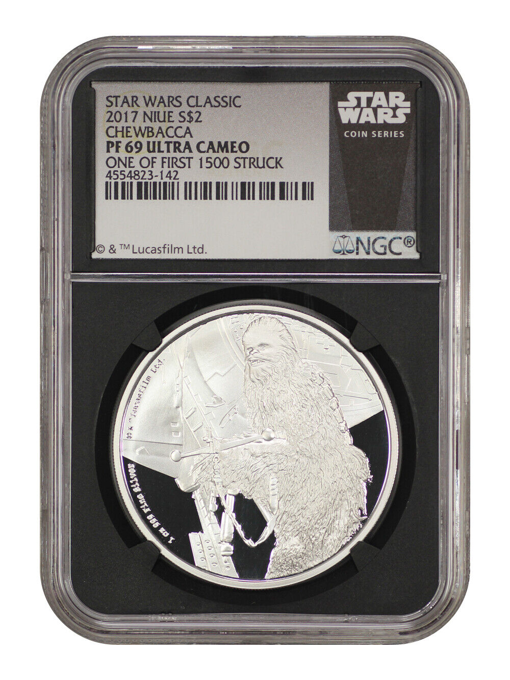 Niue: 2017 Star Wars Chewbacca $2 NGC Proof 69 UCAM (One of First 1500 Struck)