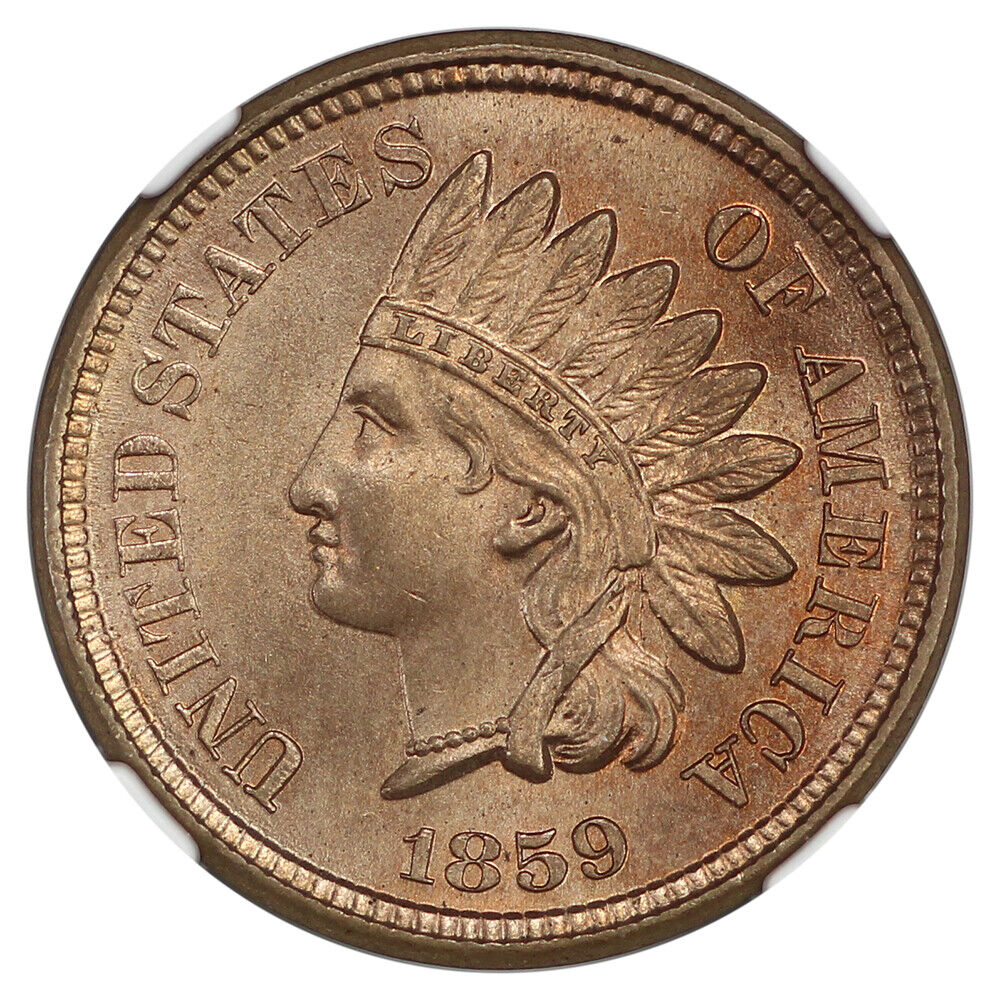 1859 1C NGC/CAC MS65+ - Indian Cent - Popular 1-Year Type Coin