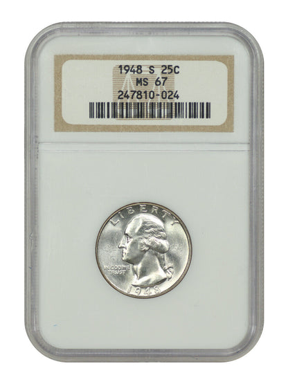 1948-S 25C NGC MS67 - Washington Quarter