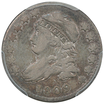 1809 10C PCGS Fine 15 - Capped Bust Dime - Key First Year Issue