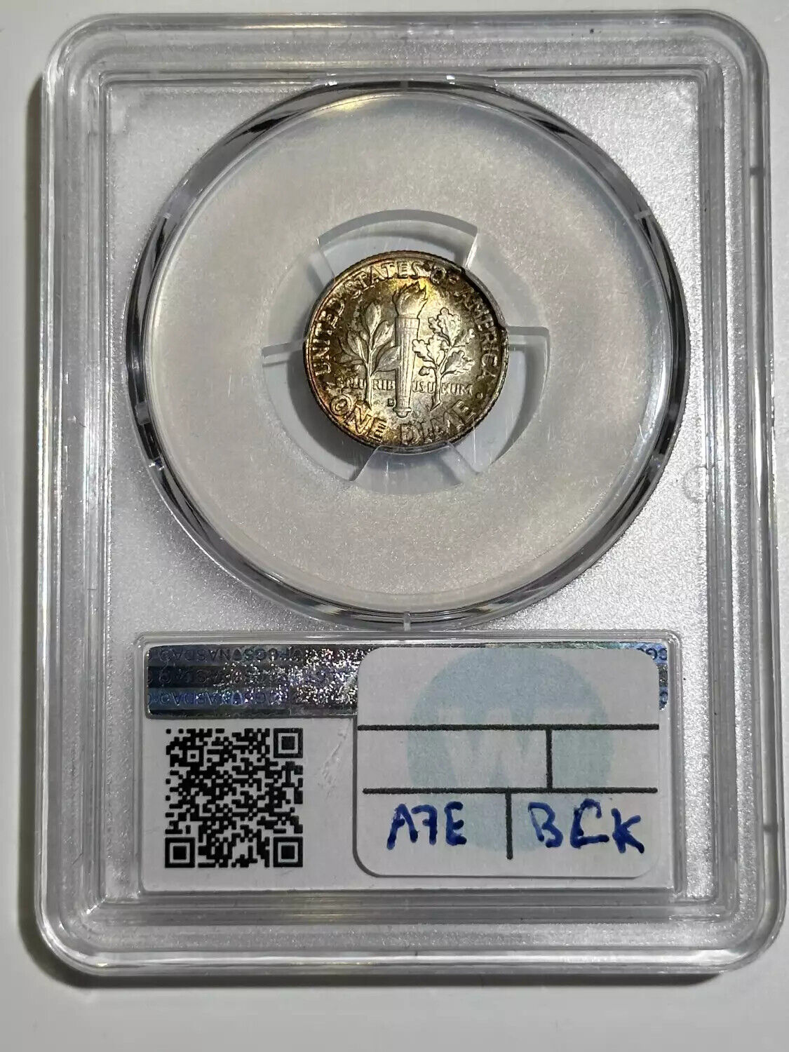 1953 D Dimes Roosevelt PCGS MS-66 FB Rainbow Toning