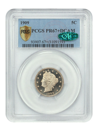 1909 5C PCGS/CAC PR67+DCAM