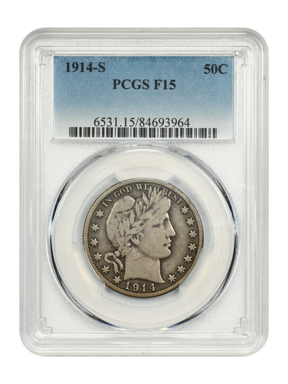 1914-S 50C PCGS F15