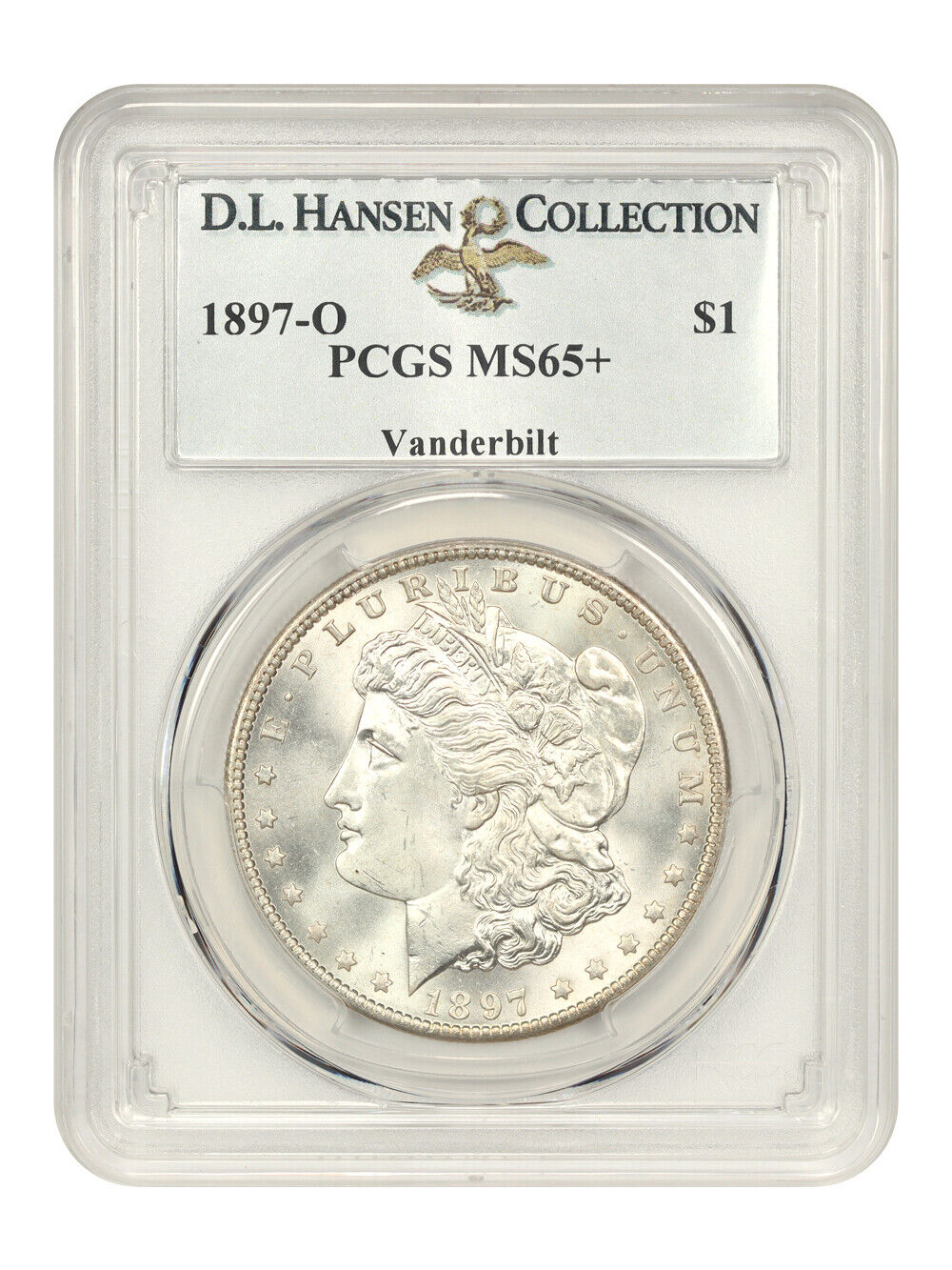 1897-O $1 PCGS MS65+ ex: Vanderbilt/D.L. Hansen