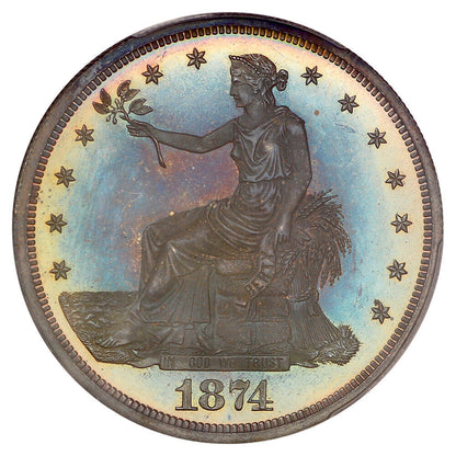 1874 Trade $1 PCGS/CAC PR66+ ex: D.L. Hansen