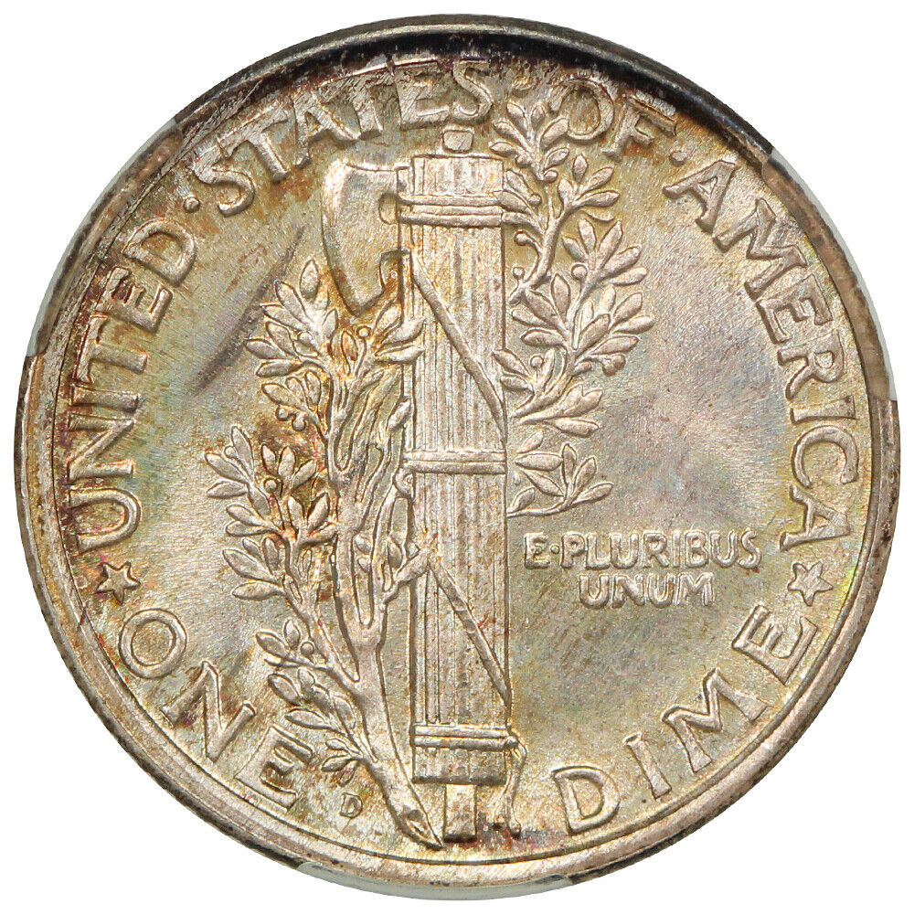 1926-D 10C CACG MS66+FB ex: D.L. Hansen - Mercury Dime
