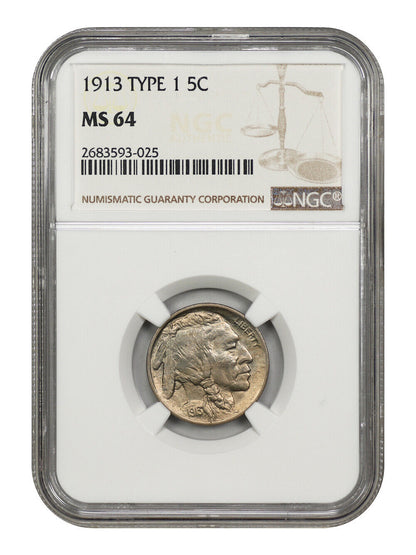 1913 5C NGC MS64 (Type 1)