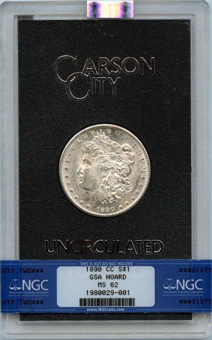 1890-CC Morgan Dollar GSA HOARD S$1 NGC MS62