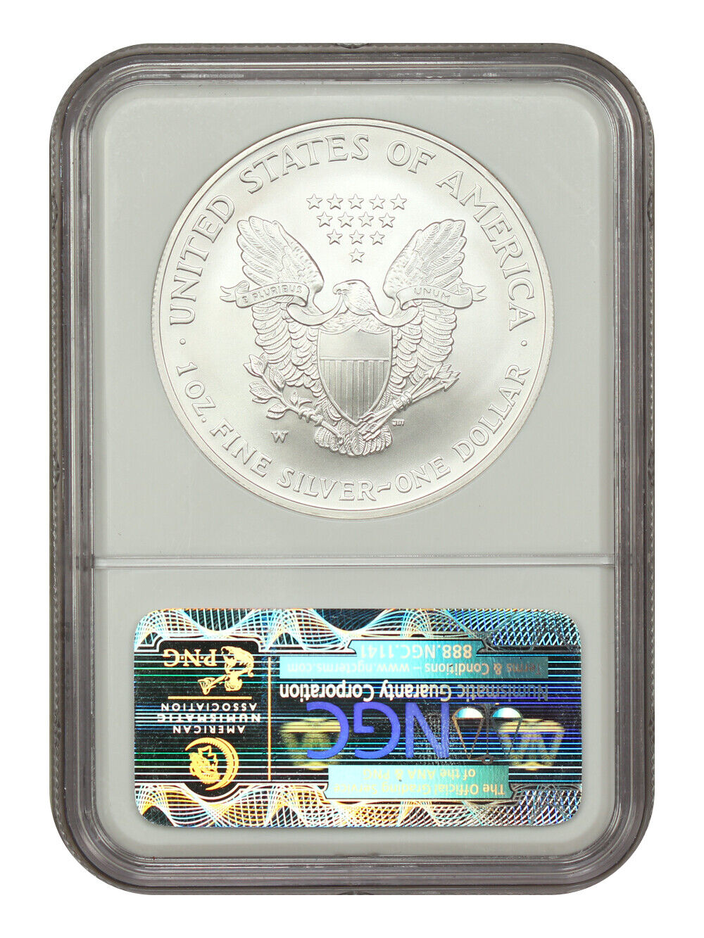 2008-W $1 Silver Eagle NGC MS70 (Reverse of 2007, Burnished) - Silver Eagles