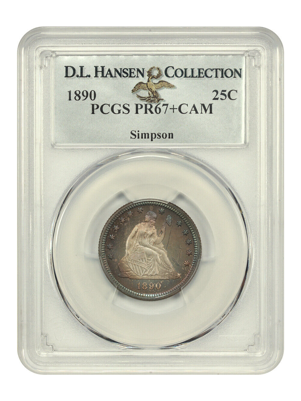 1890 25C PCGS PR67+CAM ex: Simpson