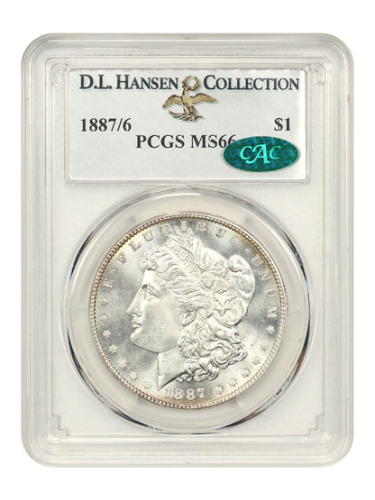 1887/6 $1 PCGS/CAC MS66 ex: D.L. Hansen