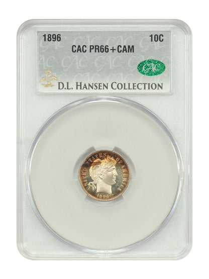 1896 10C CACG PR66+CAM ex: D.L. Hansen - Barber Dime