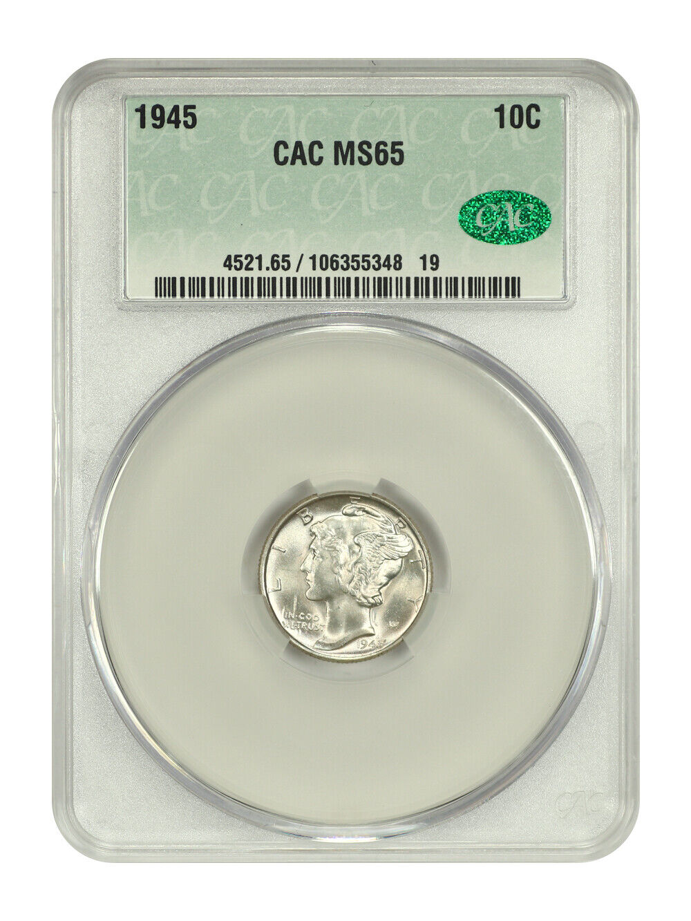 1945 10C CACG MS65 - Mercury Dime