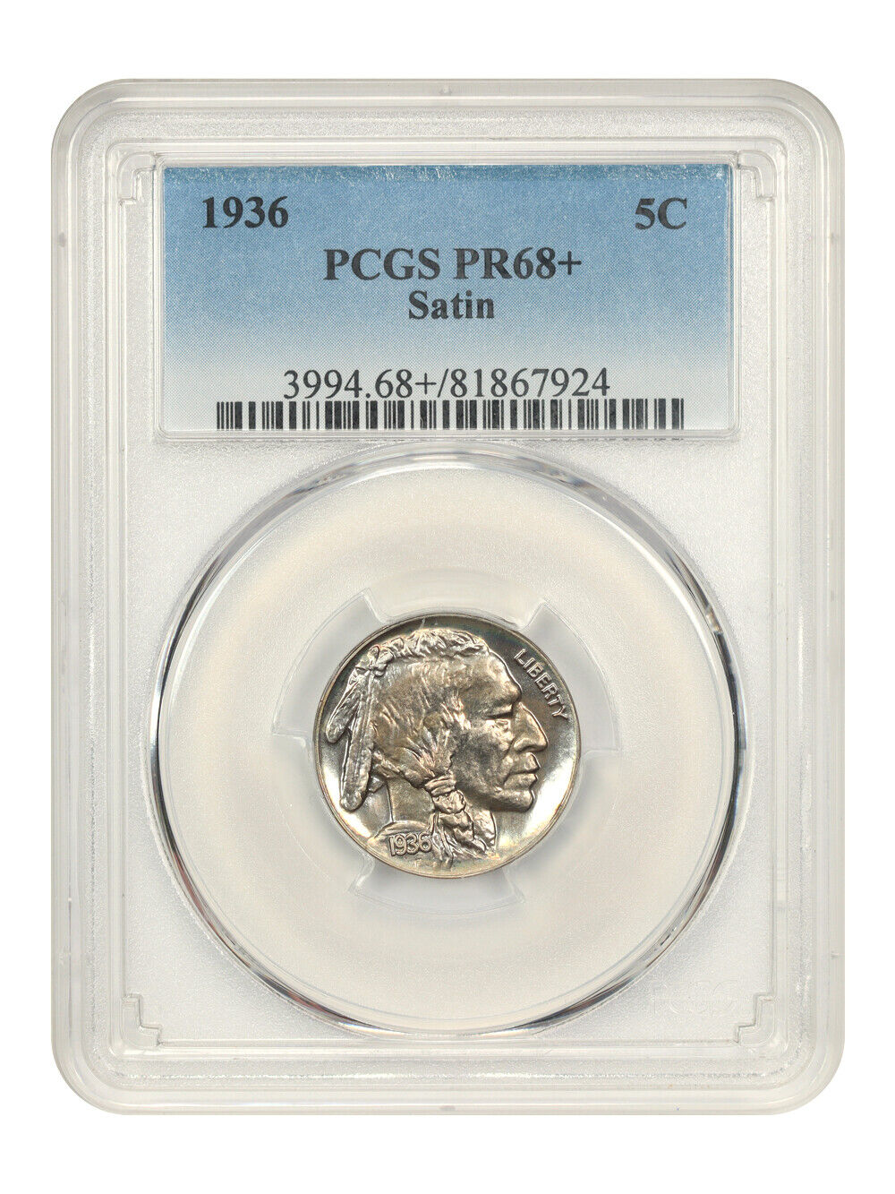 1936 5C PCGS Proof 68+ (Satin)