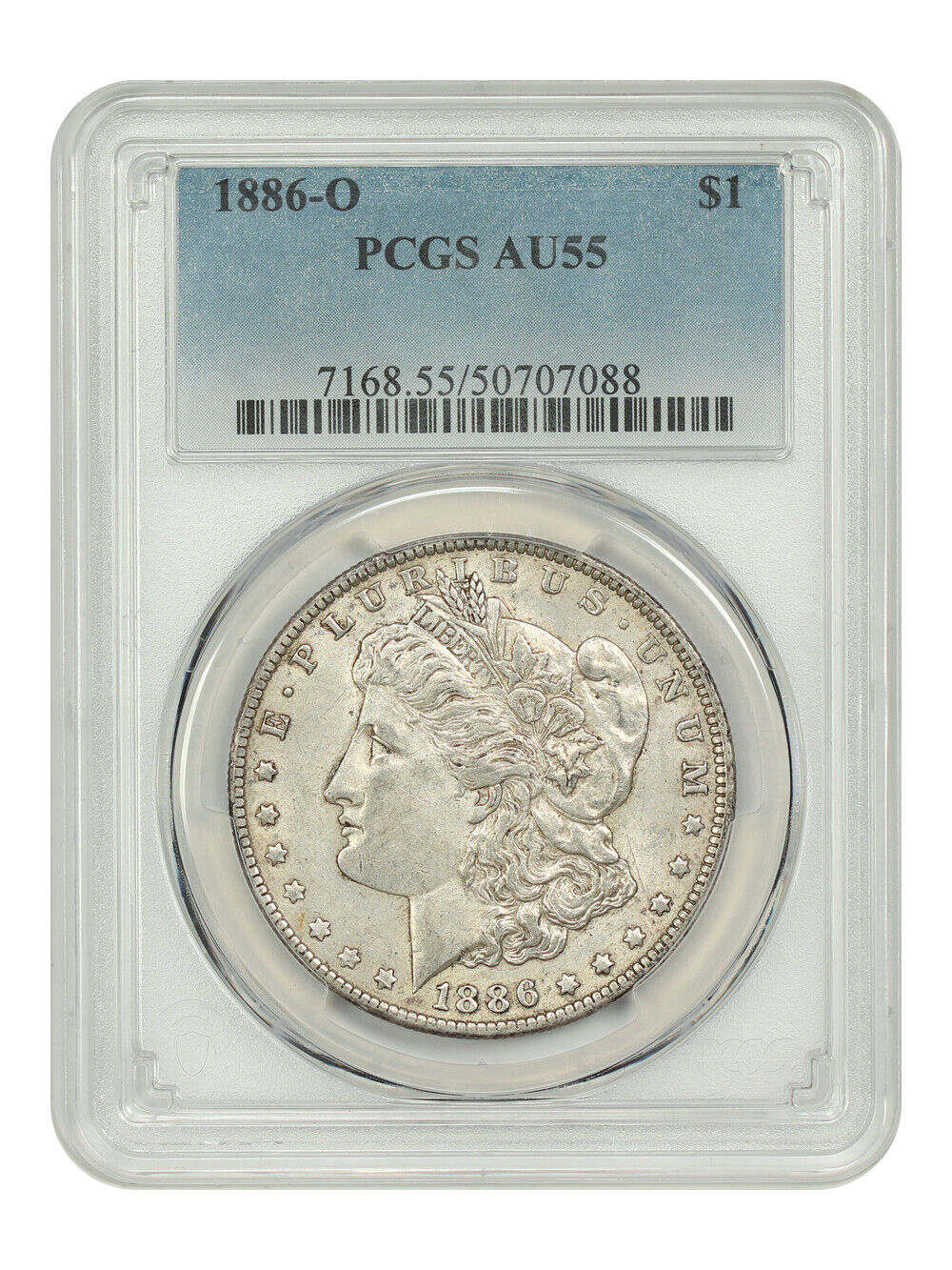 1886-O $1 PCGS AU55 - Morgan Dollar - Scarce O-Mint Morgan Dollar