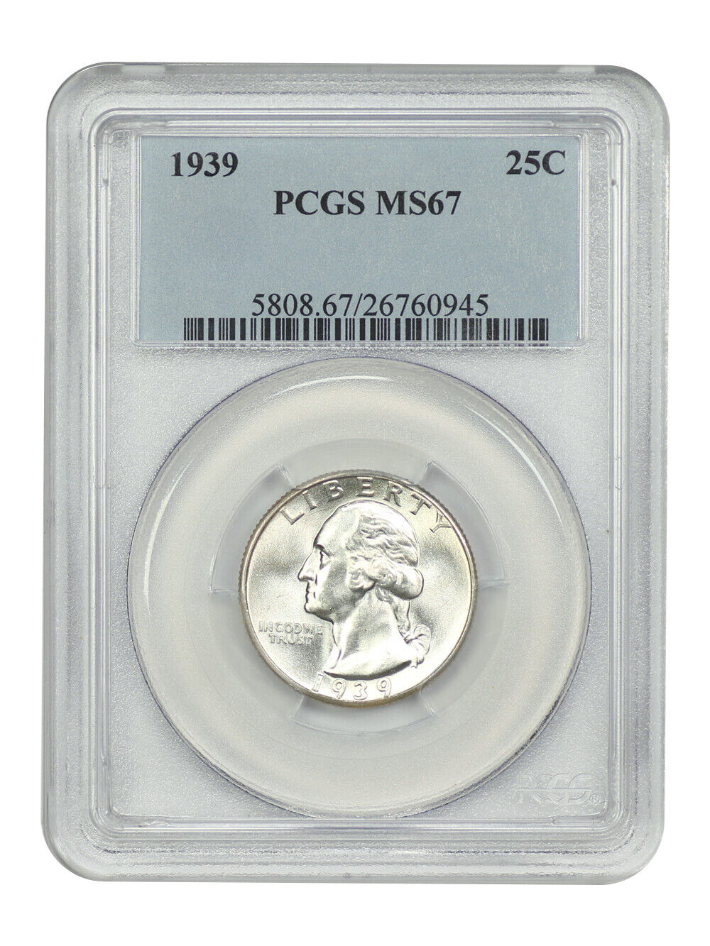 1939 25C PCGS MS67 - Washington Quarter