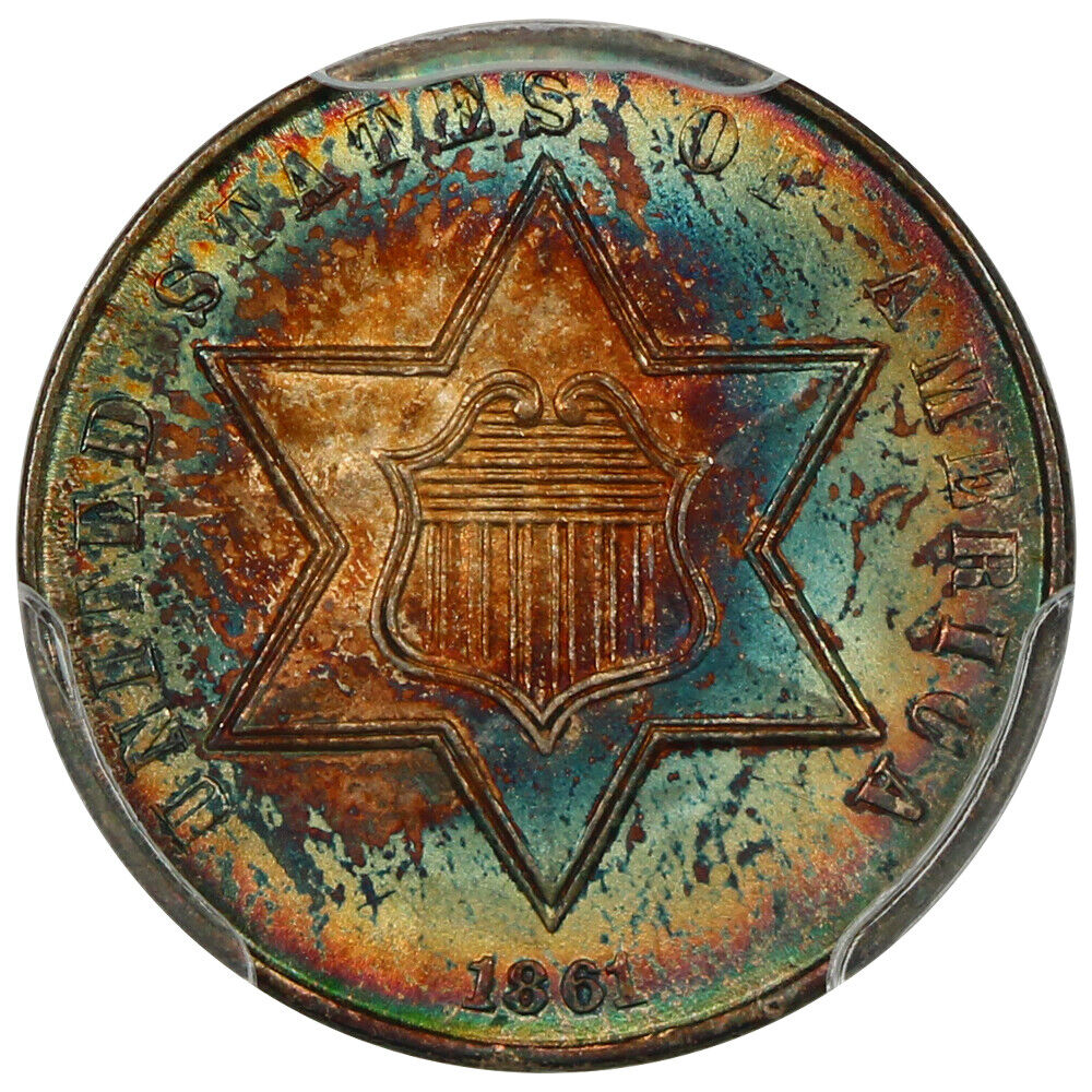 1861 3CS PCGS/CAC MS67+ ex: D.L. Hansen