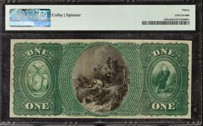 1865 $1 ORIGINAL SERIES FIRST NATIONAL BANKNOTE YONKERS NEW YORK PMG VF 30